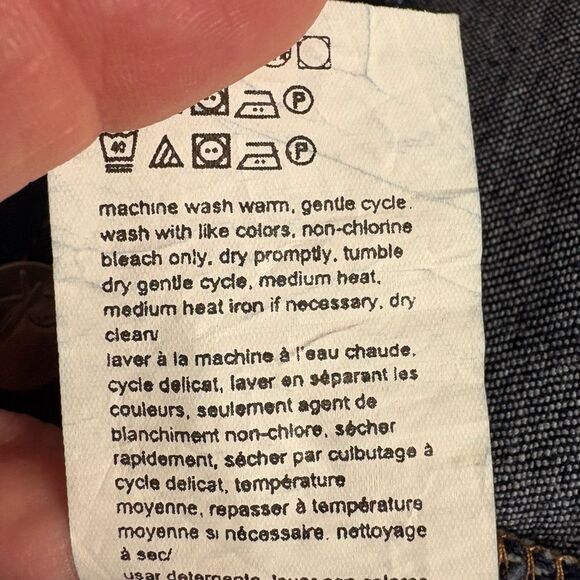 Calvin Klein Jeans dark‎ blue denim cropped jean jacket size M NEW - Picture 8 of 10